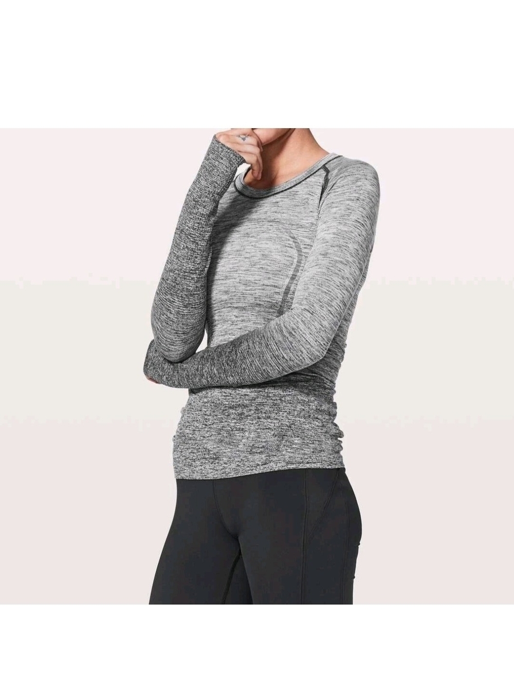 lululemon athletica Heathered Gray Long Sleeve Crew